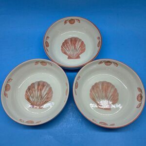 Sangostone Coquille  Clam Seashell Soup Cereal Bowls Bowl 6.5 Inch Set Of 3
